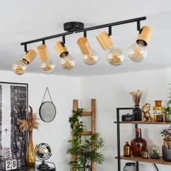 Luminaires Scandinaves-hofstein Plafonnier Erlach Écru, Noir, 1 lumière