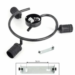 Lampes Vintages & Rétros-hofstein Plafonnier Ermatingen Brun foncé, Nickel mat, 3 lumières