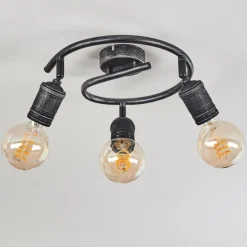 Lampes Vintages & Rétros-hofstein Plafonnier Ermatingen Brun foncé, Nickel mat, 3 lumières