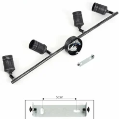 Lampes Vintages & Rétros-hofstein Plafonnier Ermatingen Brun foncé, Nickel mat, 4 lumières