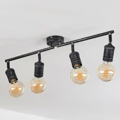 Lampes Vintages & Rétros-hofstein Plafonnier Ermatingen Brun foncé, Nickel mat, 4 lumières