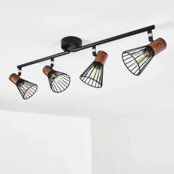 Lampes En Bois-hofstein Plafonnier Errested Bois foncé, Noir, 4 lumières