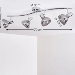 Suspension Verre Fumé-hofstein Plafonnier Esberg Chrome, 4 lumières