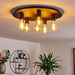 hofstein Plafonnier Esbjerg Noir, 6 lumières