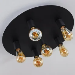 hofstein Plafonnier Esbjerg Noir, 6 lumières