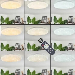 hofstein Plafonnier Esgos LED Blanc, 1 lumière, Télécommandes