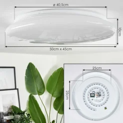 hofstein Plafonnier Esgos LED Blanc, 1 lumière, Télécommandes