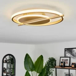 Lampes Art Déco-hofstein Plafonnier Evolene LED Or, 1 lumière