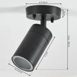 hofstein plafonnier extérieur Bessiebelle Noir, Blanc, 1 lumière