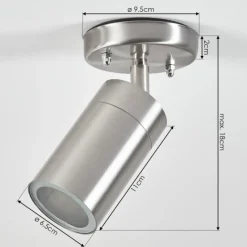 hofstein plafonnier extérieur Bessiebelle Acier inoxydable, Blanc, 1 lumière
