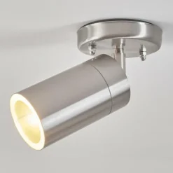 hofstein plafonnier extérieur Bessiebelle Acier inoxydable, Blanc, 1 lumière