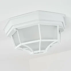 Luminaires Rustiques-hofstein plafonnier extérieur Ibacache Blanc, 1 lumière