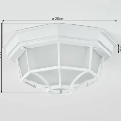 Luminaires Rustiques-hofstein plafonnier extérieur Ibacache Blanc, 1 lumière