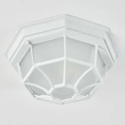 Luminaires Rustiques-hofstein plafonnier extérieur Ibacache Blanc, 1 lumière