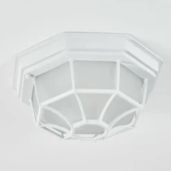 Luminaires Rustiques-hofstein plafonnier extérieur Ibacache Blanc, 1 lumière