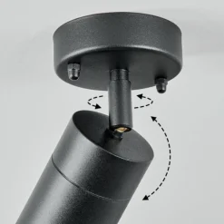 hofstein plafonnier extérieur Corneda Noir, 1 lumière