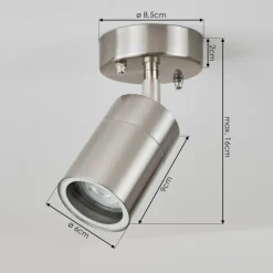 hofstein plafonnier extérieur Corneda Acier inoxydable, 1 lumière