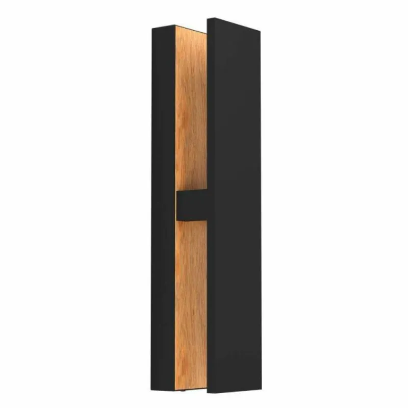 Lampes En Bois-Luminaires Eglo plafonnier extérieur Eglo COSTORIO LED Couleur bois, Noir, 1 lumière