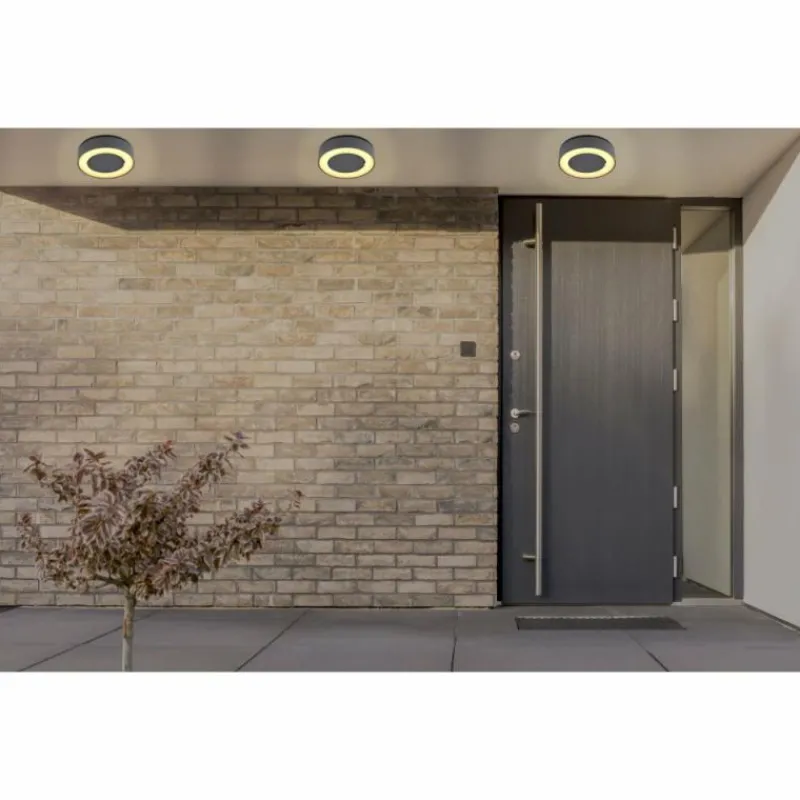 Luminaires Globo Lighting plafonnier extérieur Globo SURA LED Anthracite, 1 lumière