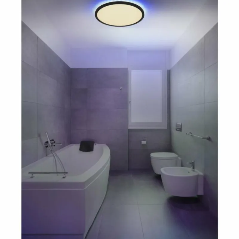 Luminaires Globo Lighting plafonnier extérieur Globo SAPANA LED Noir, 1 lumière, Télécommandes, Changeur de couleurs