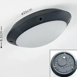 hofstein plafonnier extérieur Grafton Anthracite, 1 lumière