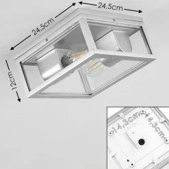 hofstein plafonnier extérieur Kiwalik Argenté, 2 lumières