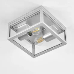 hofstein plafonnier extérieur Kiwalik Argenté, 2 lumières