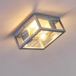 hofstein plafonnier extérieur Kiwalik Argenté, 2 lumières