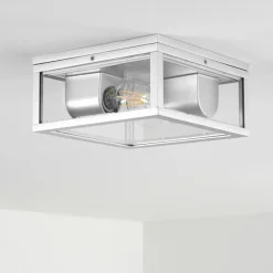 hofstein plafonnier extérieur Kiwalik Argenté, 2 lumières