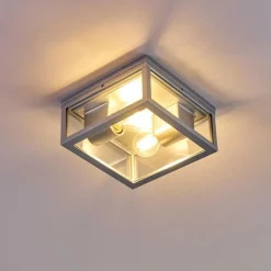 hofstein plafonnier extérieur Kiwalik Argenté, 2 lumières