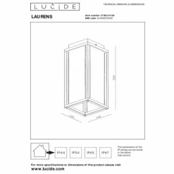 Luminaires Lucide plafonnier extérieur Lucide LAURENS Noir, 1 lumière