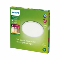 Luminaires Philips plafonnier extérieur Philips Superslim LED Blanc, 1 lumière