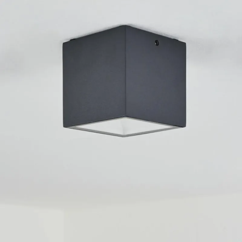 hofstein plafonnier extérieur Spidern LED Anthracite, Blanc, 1 lumière