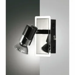 Luminaires Fabas Luce Plafonnier Fabas Luce Alice Chrome, Noir, 1 lumière* Spots Et Projecteurs