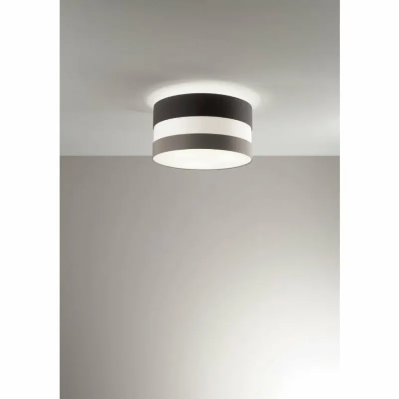 Lampes En Tissu-Luminaires Fabas Luce Plafonnier Fabas Luce Arona Noir, 2 lumières