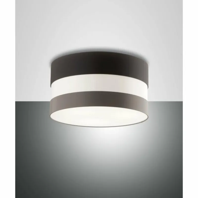 Lampes En Tissu-Luminaires Fabas Luce Plafonnier Fabas Luce Arona Noir, 2 lumières