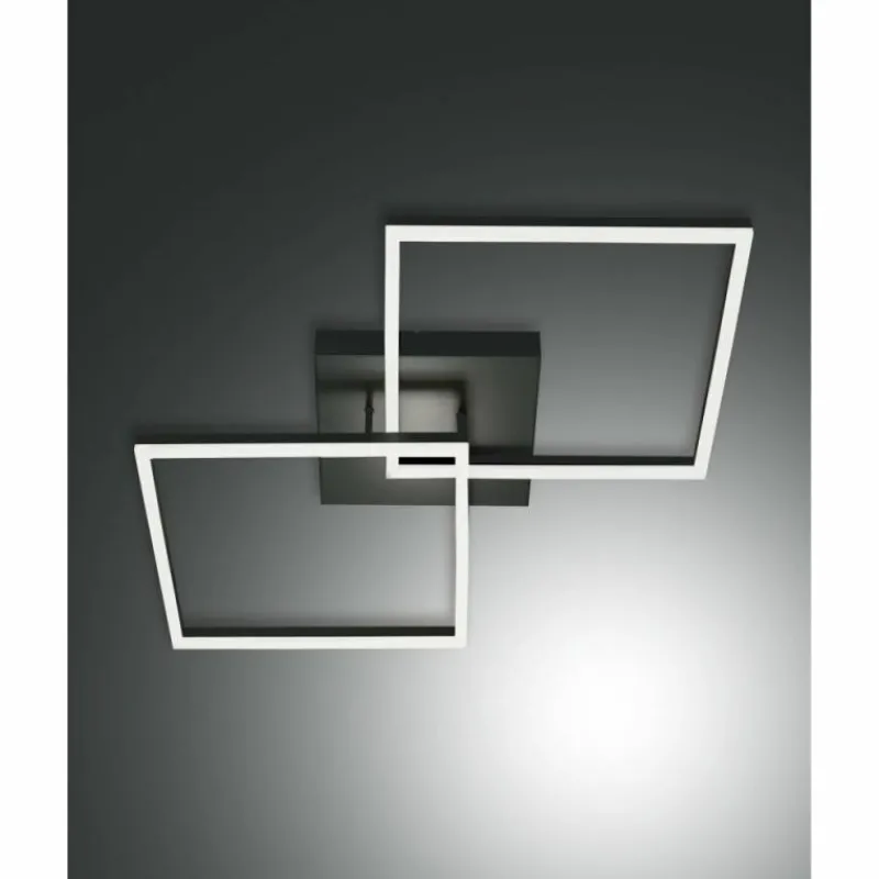 Luminaires Fabas Luce Plafonnier Fabas Luce Bard LED Anthracite, 1 lumière