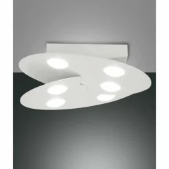 Luminaires Fabas Luce Plafonnier Fabas Luce Cake LED Blanc, 6 lumières* Éclairage Led