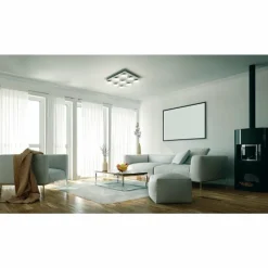 Luminaires Fabas Luce Plafonnier Fabas Luce Desus LED Nickel mat, 9 lumières