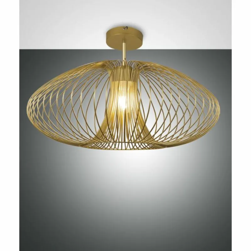 Lampes Dorées-Luminaires Fabas Luce Plafonnier Fabas Luce Fassa Or, 1 lumière