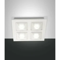 Luminaires Fabas Luce Plafonnier Fabas Luce Formia LED Blanc, 4 lumières