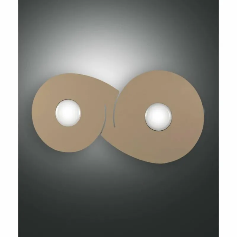 Lampes Dorées-Luminaires Fabas Luce Plafonnier Fabas Luce Ginny Or, 2 lumières