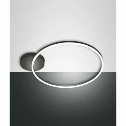 Luminaires Fabas Luce Plafonnier Fabas Luce Giotto LED Noir, 1 lumière