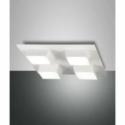 Luminaires Fabas Luce Plafonnier Fabas Luce Lucas LED Blanc, 4 lumières* Éclairage Led
