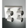Luminaires Fabas Luce Plafonnier Fabas Luce Modo Aluminium, 4 lumières* Plafonniers