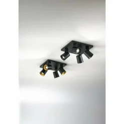 Luminaires Fabas Luce Plafonnier Fabas Luce Modo Noir, 4 lumières* Spots Et Projecteurs
