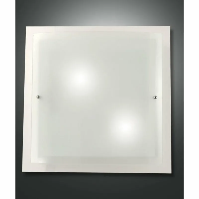 Luminaires Fabas Luce Plafonnier Fabas Luce Naxar Blanc, 2 lumières