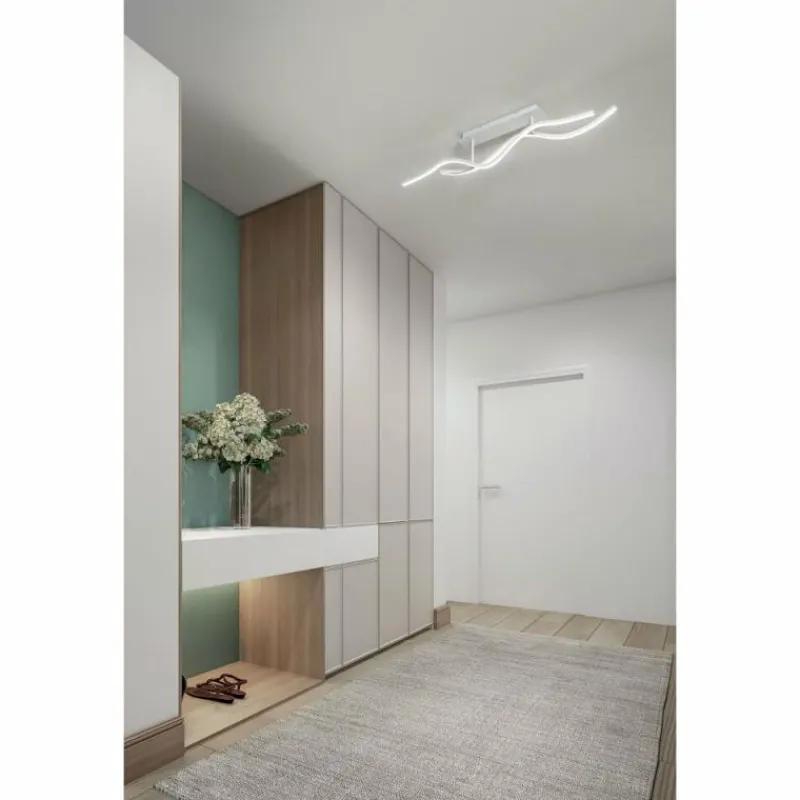 Luminaires Fabas Luce Plafonnier Fabas Luce Sinuo LED Blanc, 2 lumières* Éclairage Led