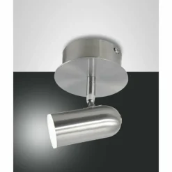 Luminaires Fabas Luce Plafonnier Fabas Luce Spotty LED Nickel mat, 1 lumière* Éclairage Led