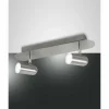 Luminaires Fabas Luce Plafonnier Fabas Luce Spotty LED Nickel mat, 2 lumières* Spots Et Projecteurs